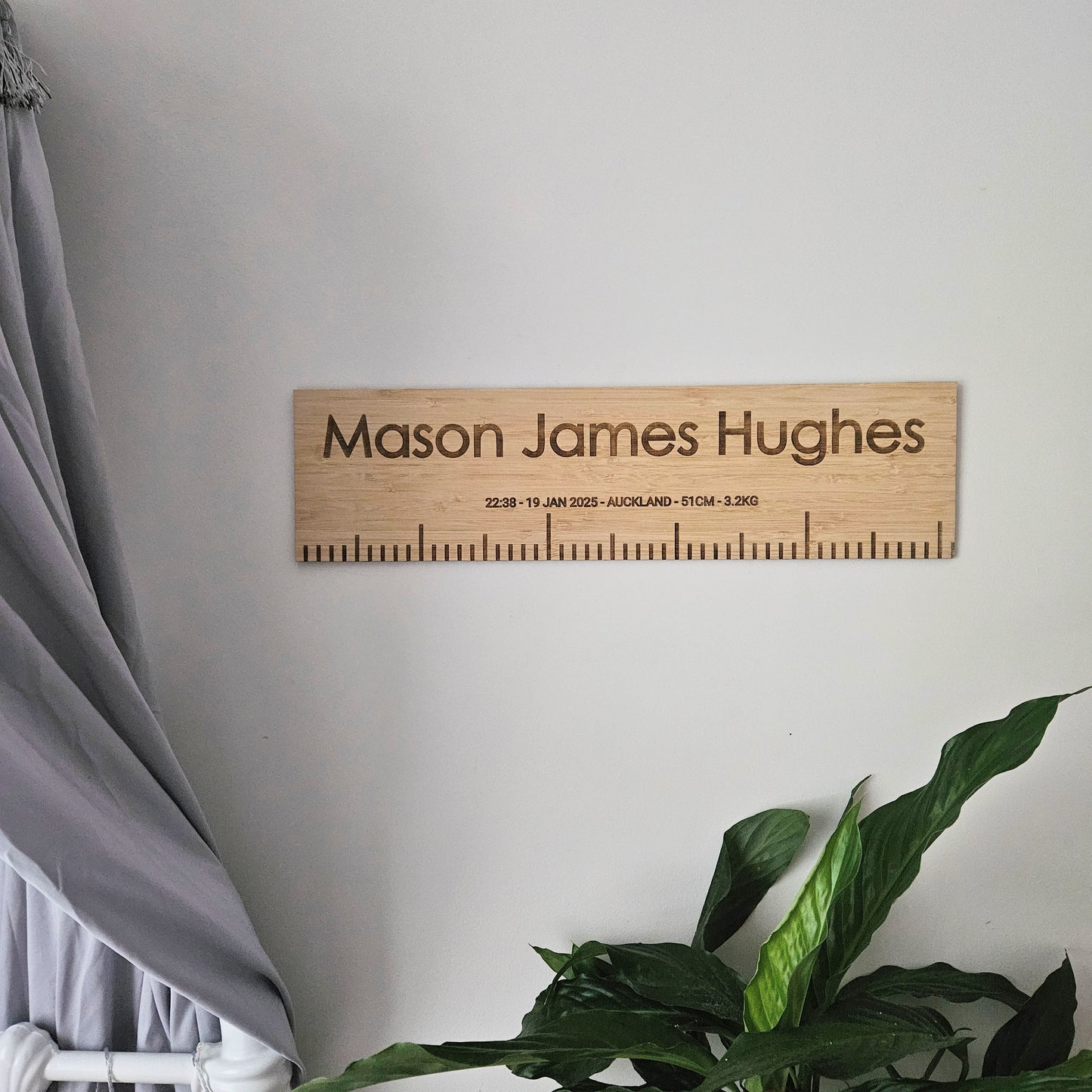 Personalised Bamboo Birth Ruler