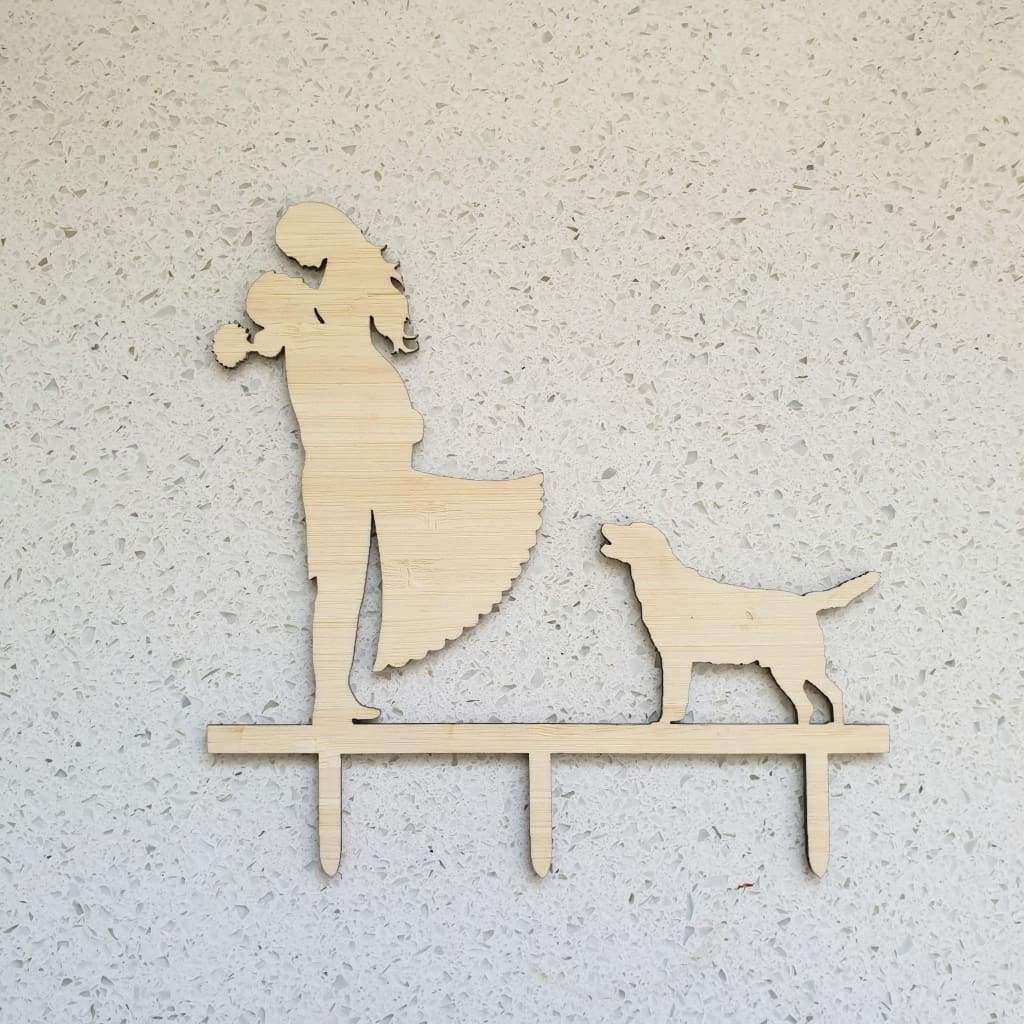 Husband Wife And Dog Cake Topper - Cake Topper