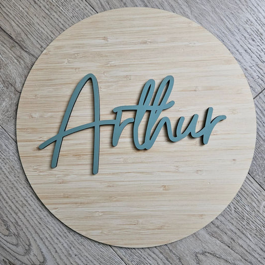 Name On Bamboo Plaque - Laser Cut Name Plaque