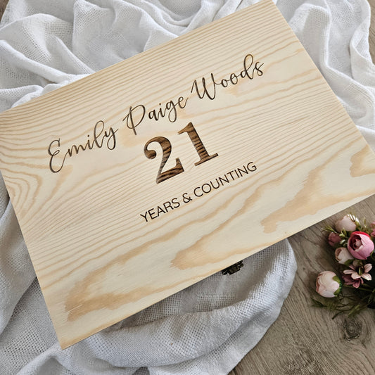 Personalised 21 Years Keepsake Box (Pre-Order)