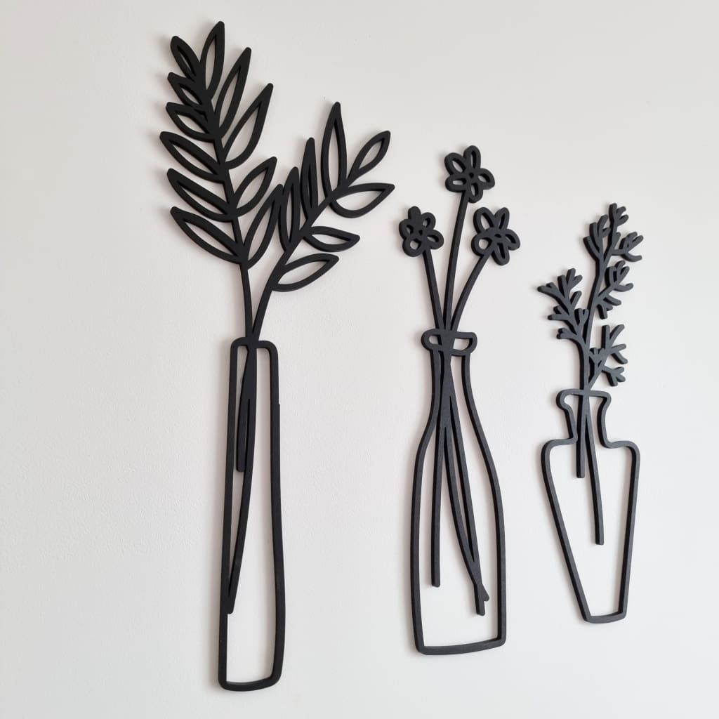 Flower In Vase Wall Art - Geometric Animals