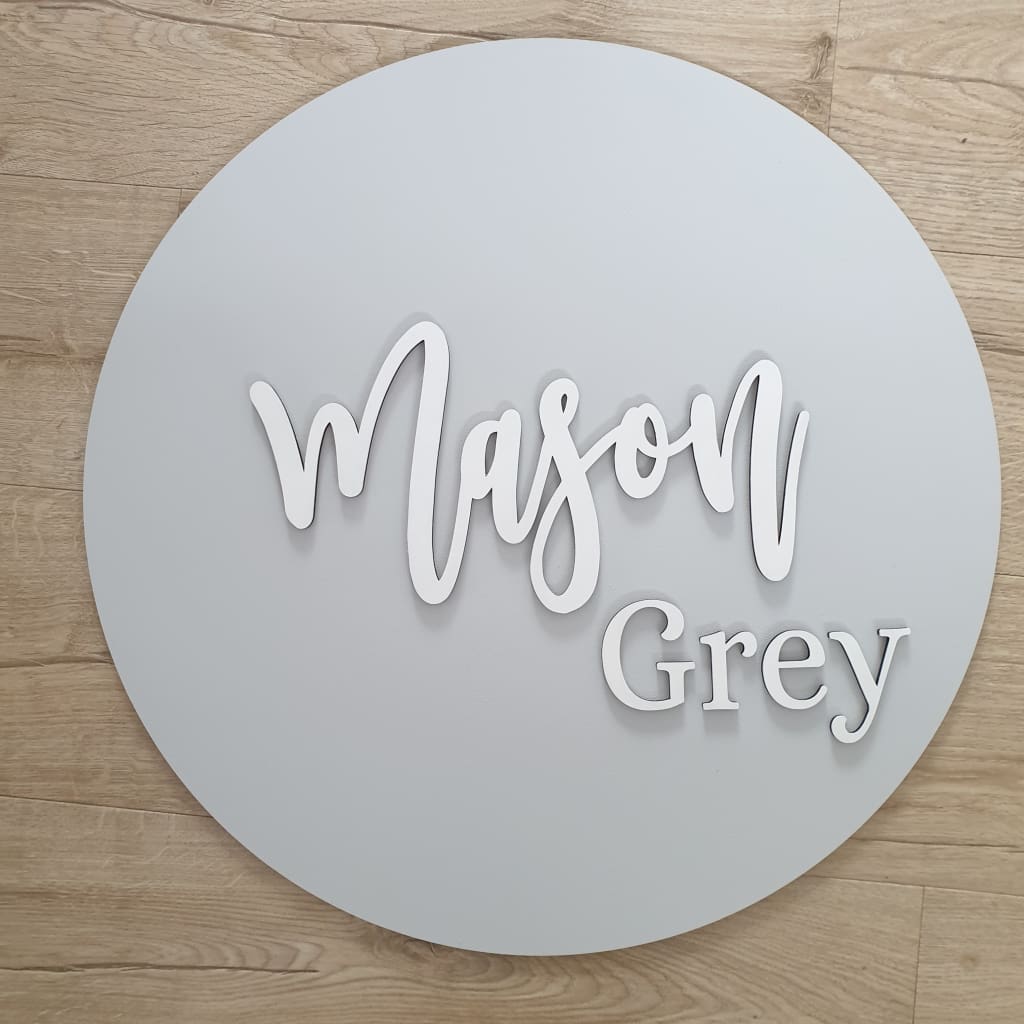 Two Names On Circle Plaque - Laser Cut Name Plaque