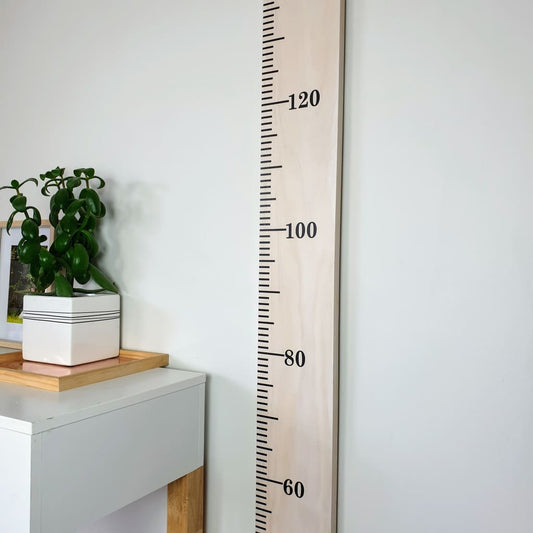 White Wash Wooden Height Chart - Personalised Growth Ruler - Height Chart