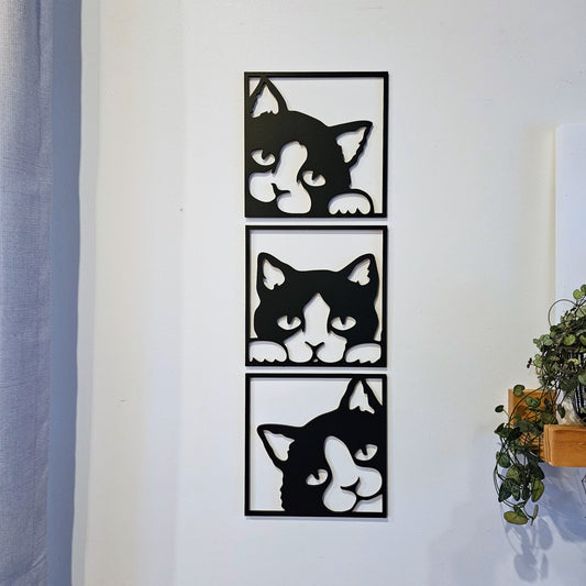 Cat Trio Wall Art Frame