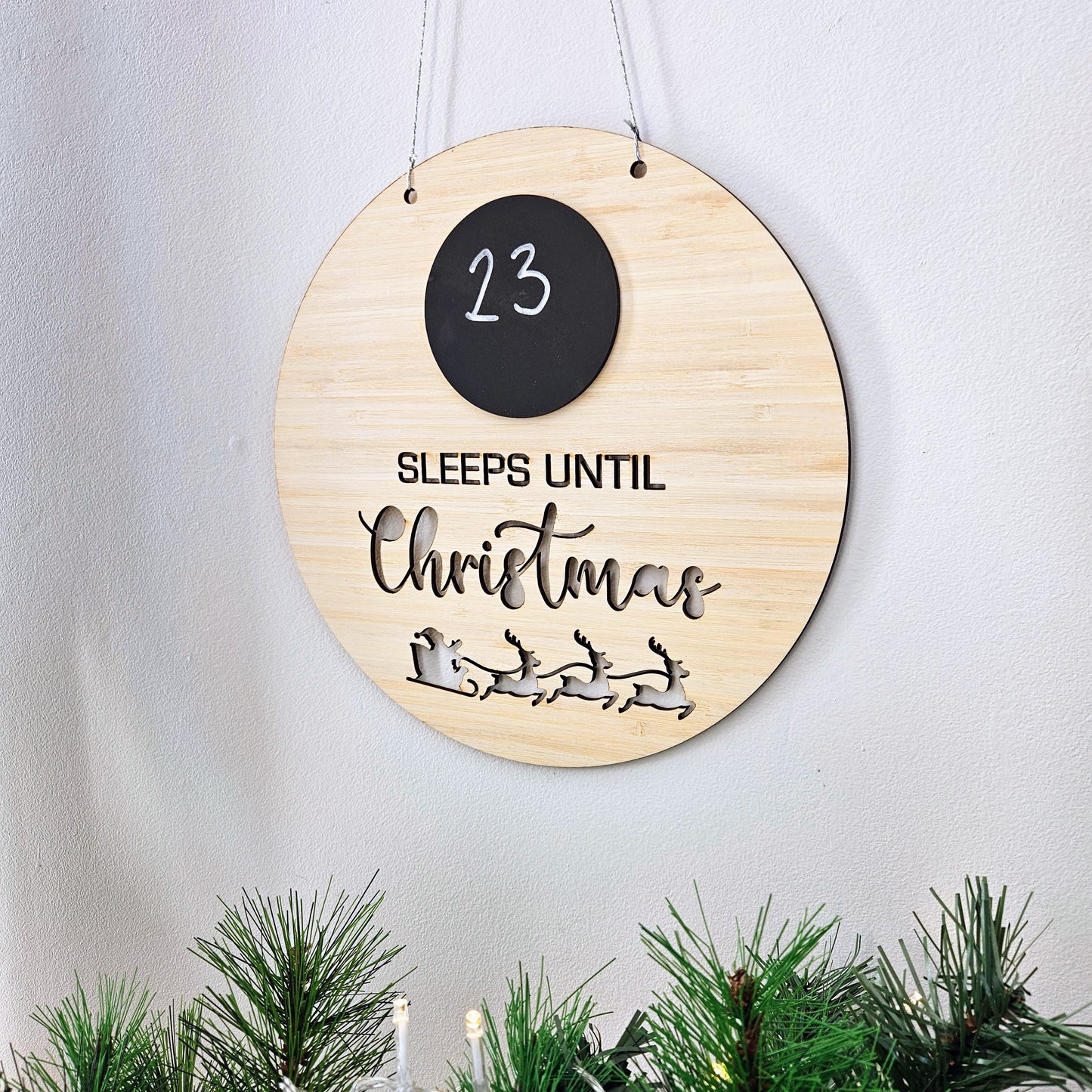 Sleeps Until Christmas Bamboo Circle