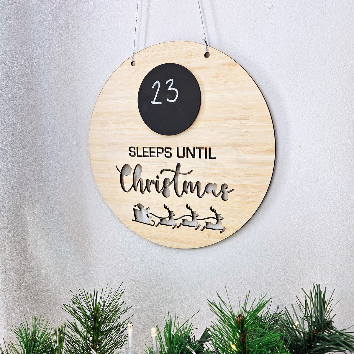 Sleeps Until Christmas Bamboo Circle