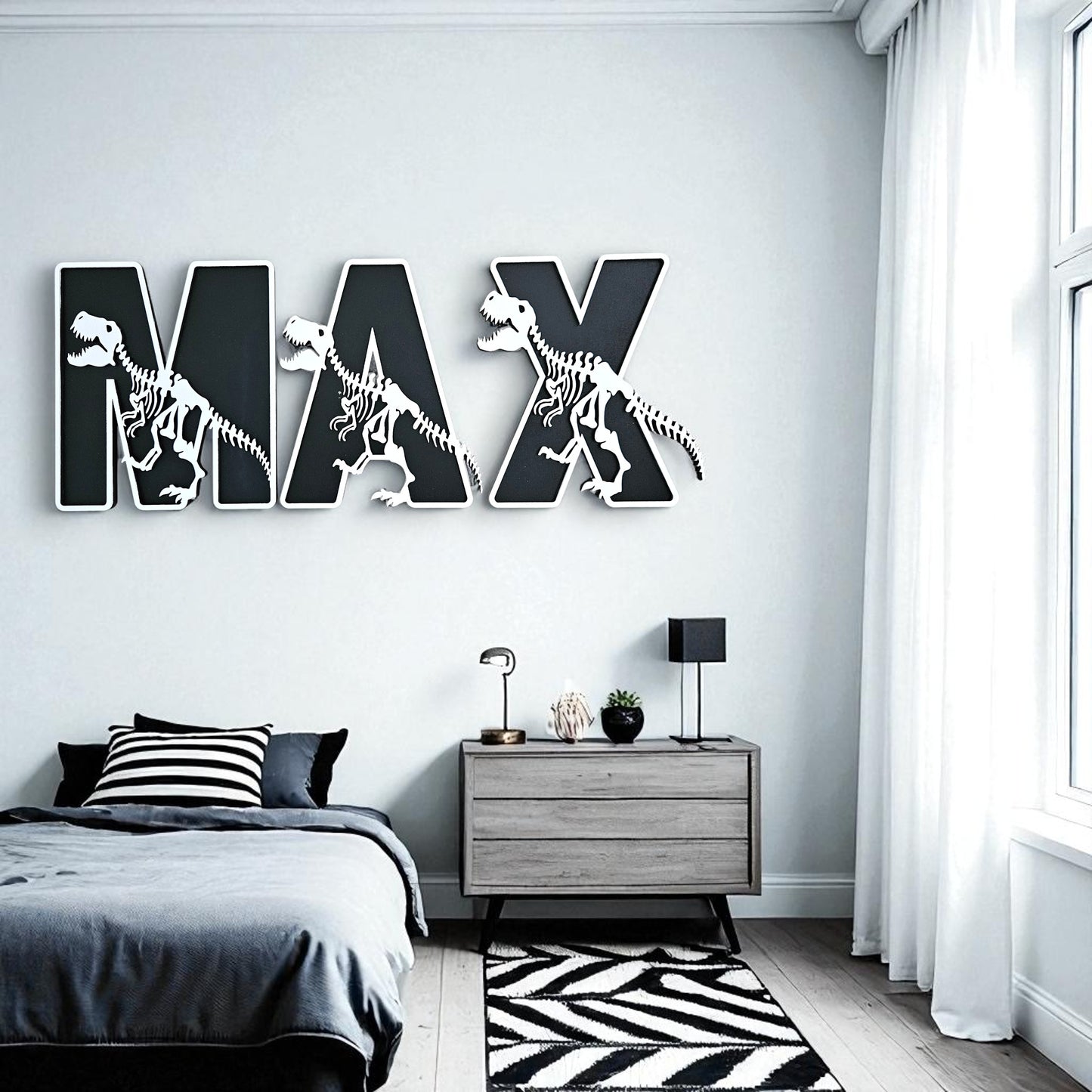 Dinosaur Skeleton Letters Large