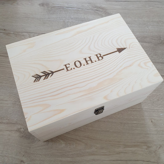 Initials arrow Wooden Keepsake Box (Pre-Order)