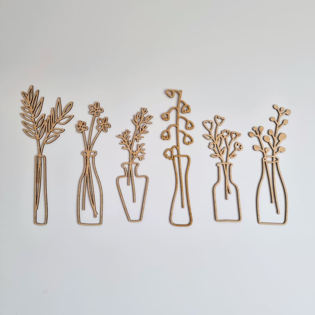 Flower In Vase Wall Art - Geometric Animals