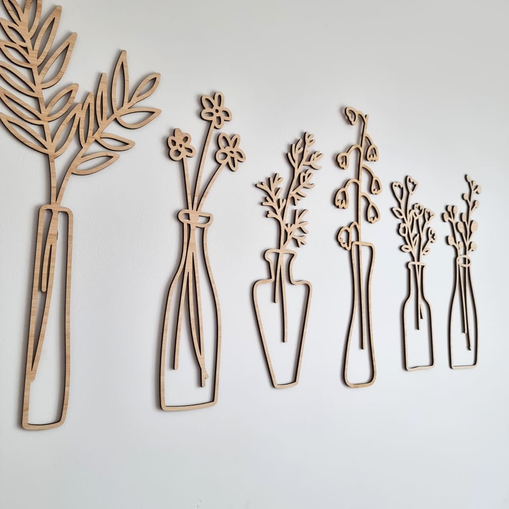 Flower In Vase Wall Art - Geometric Animals