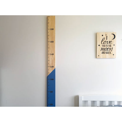 Half n Half Kids Wooden Height Chart - Height Chart