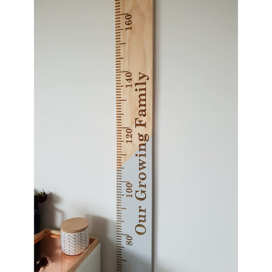 Half n Half Kids Wooden Height Chart - Engraved - Height Chart