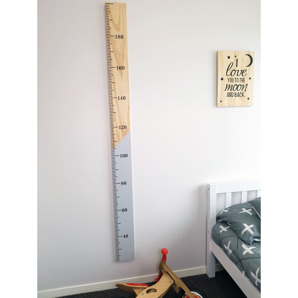 Half n Half Kids Wooden Height Chart - Vinyl - Height Chart