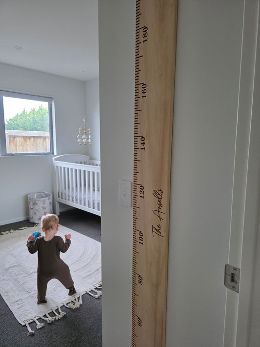 Wooden Height Chart - Personalised Childrens Growth Ruler