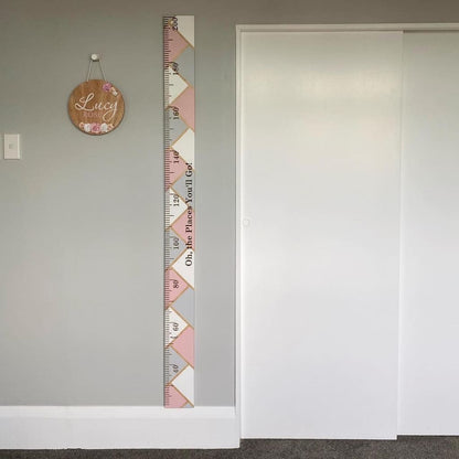 Herringbone Wooden Height Chart - Engraved - Height Chart