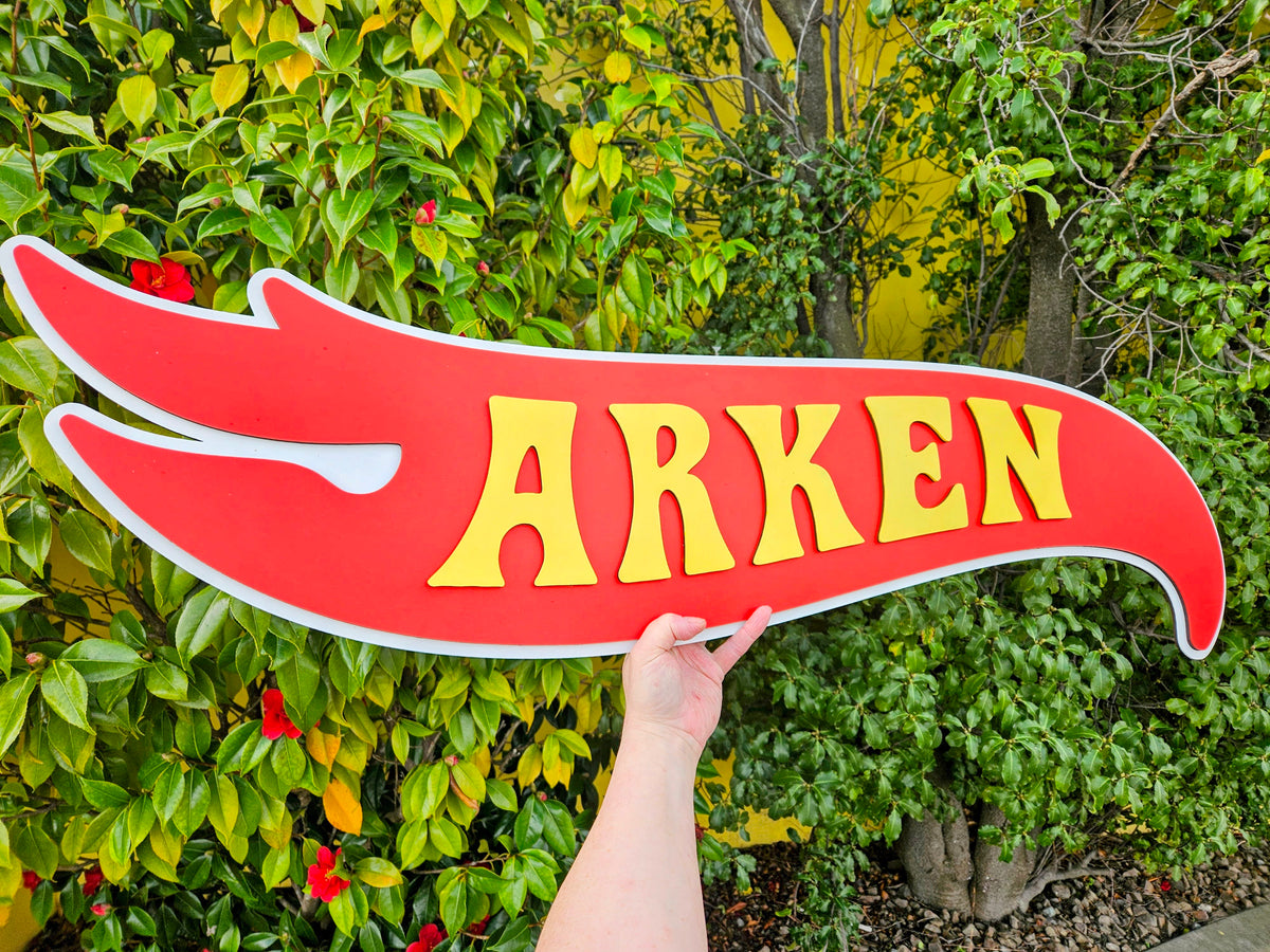 Personalised Hot Cars Name Plaque