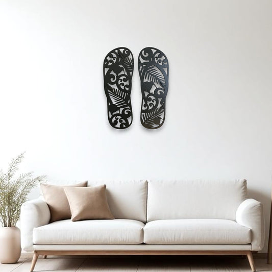 Kiwi And Fern Jandals Wall Art