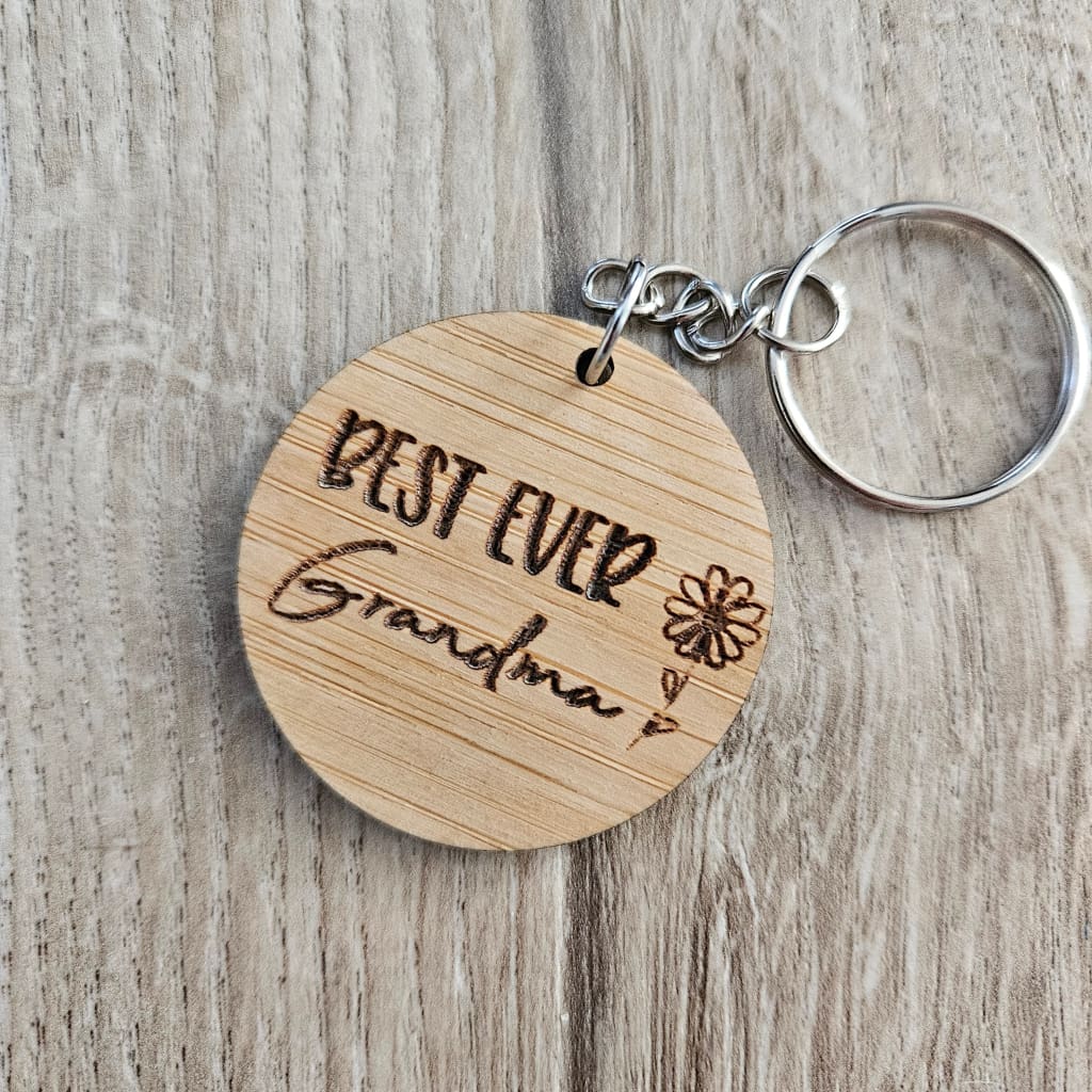 Mothers Day Keychains - Best Ever Grandma flower Kids