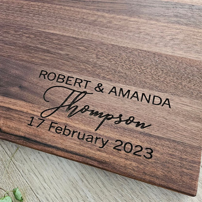 Name and Dates Walnut Board - Cheese Boards