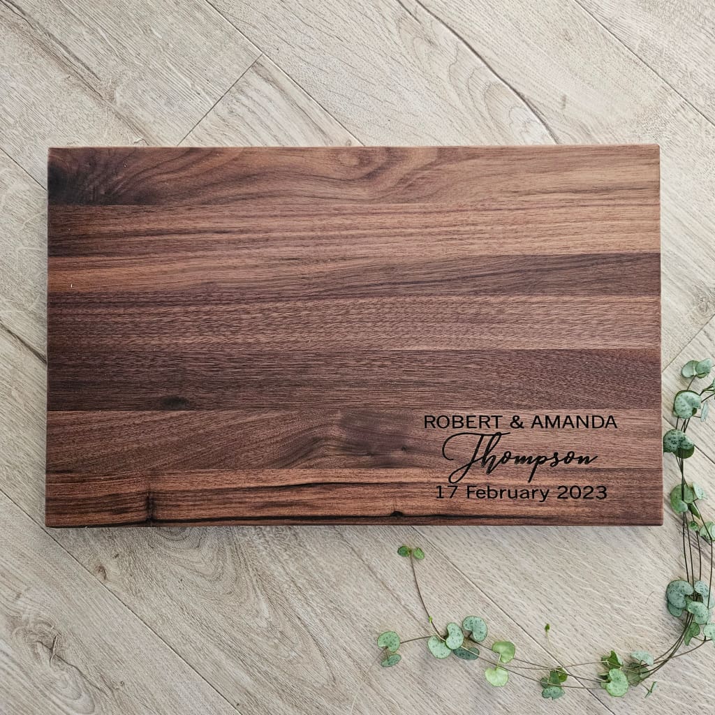 Name and Dates Walnut Board - Cheese Boards