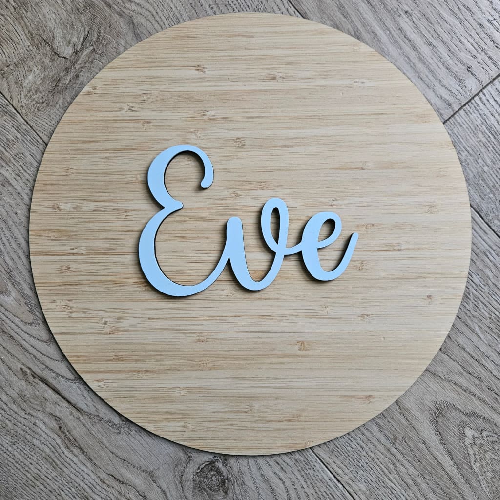 Name On Bamboo Plaque - Laser Cut Name Plaque