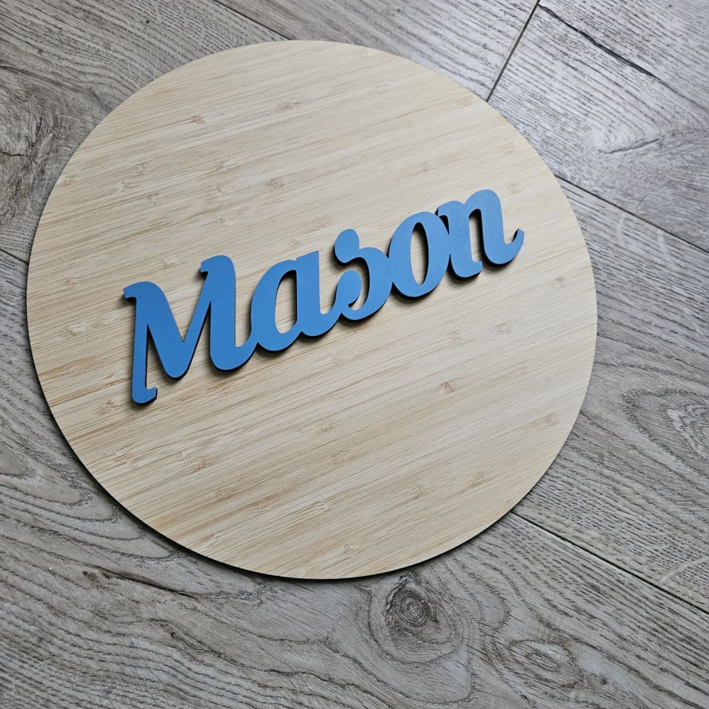 Name On Bamboo Plaque - Laser Cut Name Plaque