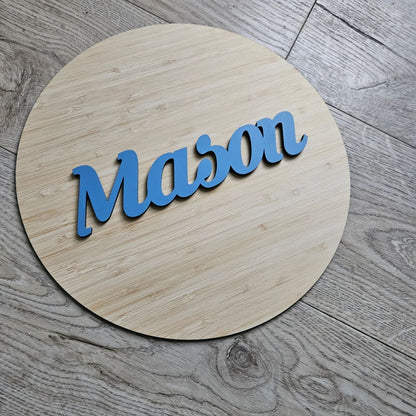 Name On Bamboo Plaque - Laser Cut Name Plaque