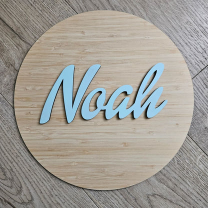 Name On Bamboo Plaque - Laser Cut Name Plaque