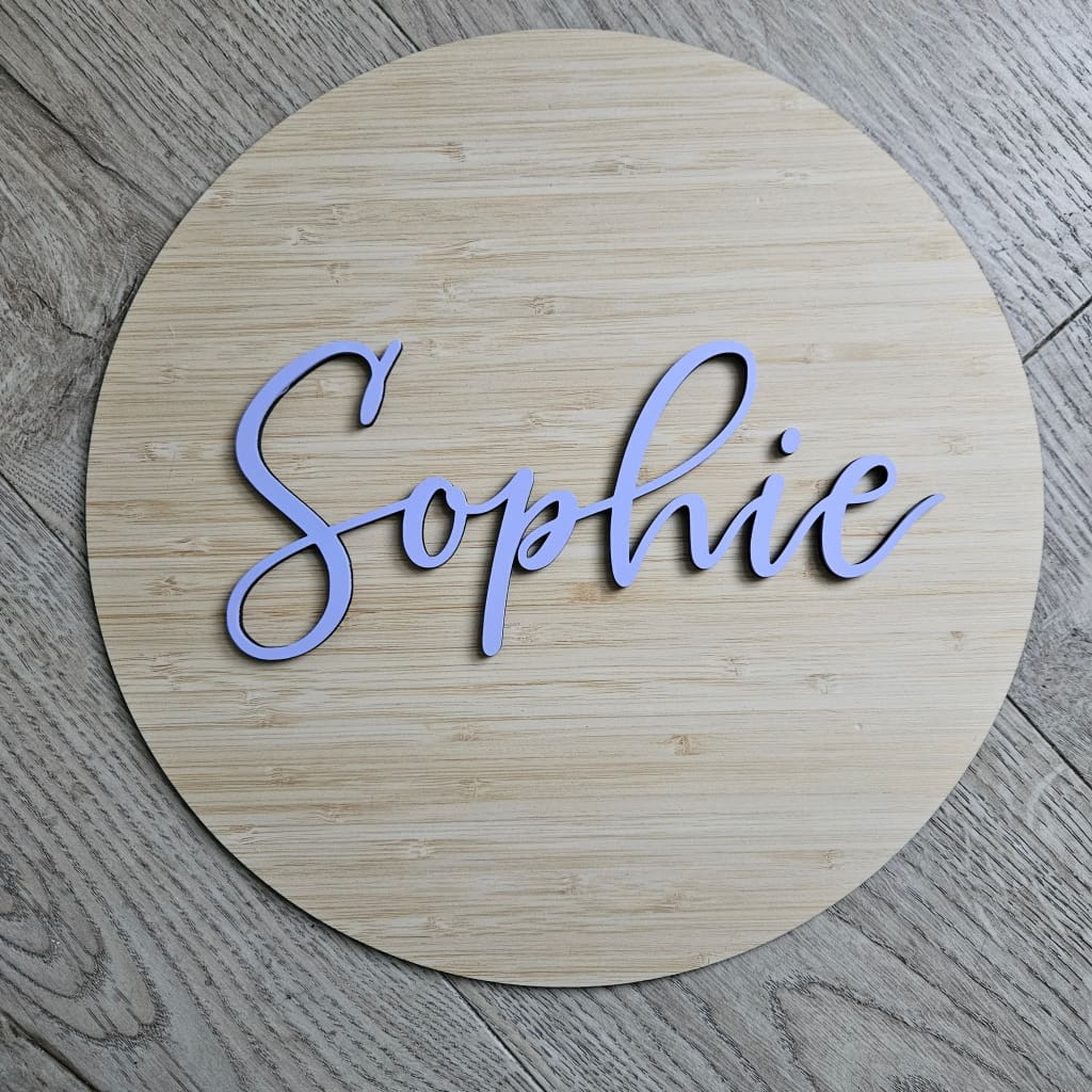 Name On Bamboo Plaque - Laser Cut Name Plaque
