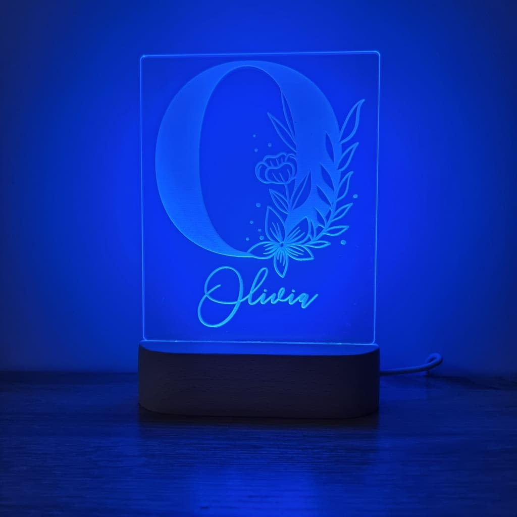 Night Light Floral Letter Personalised Name - Night Light