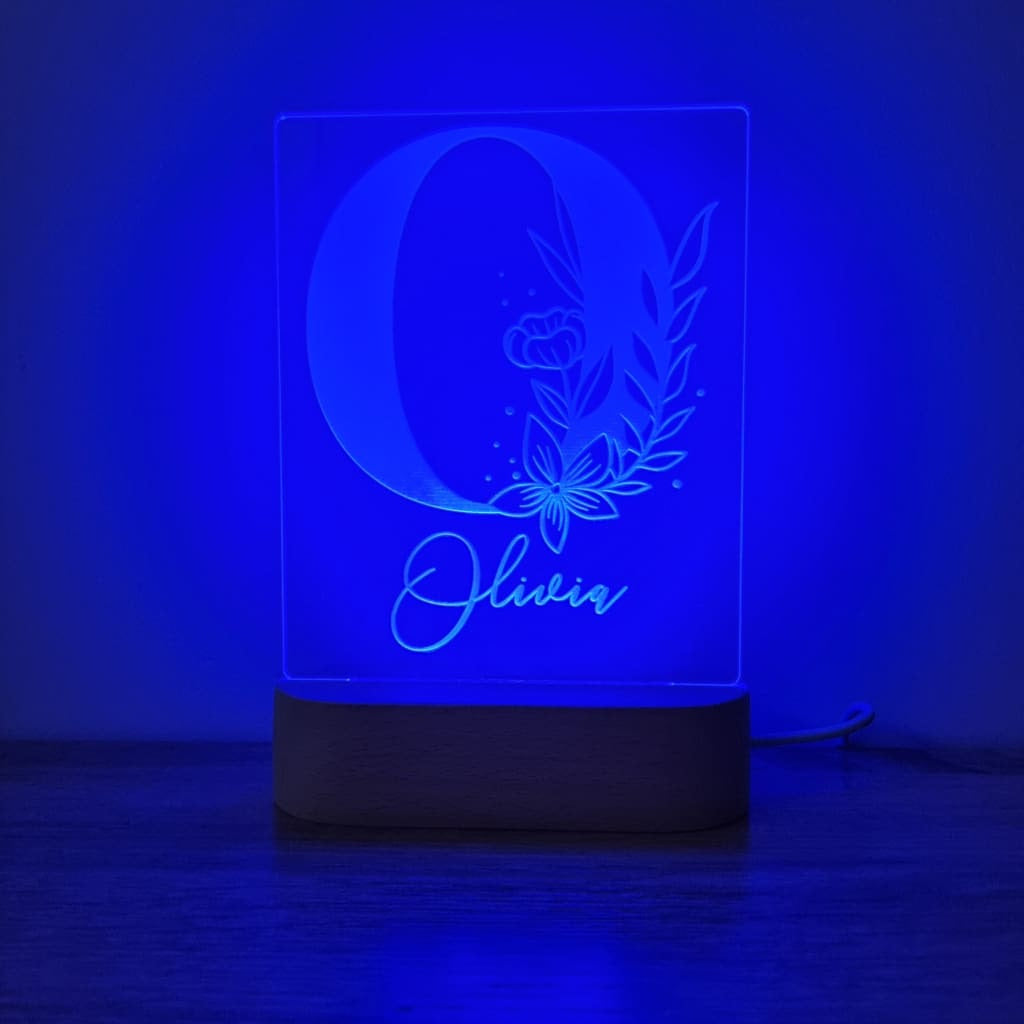 Night Light Floral Letter Personalised Name - Night Light