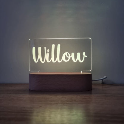 Night Light Single Name Personalised - Night Light