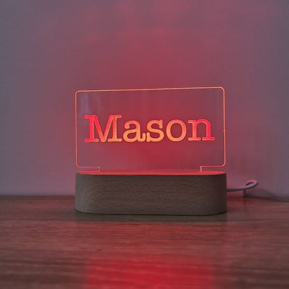 Night Light Single Name Personalised - Night Light