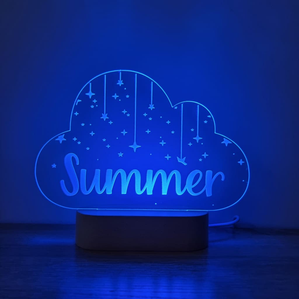 Night Light Stars On Strings Personalised Cloud Shape - Night Light