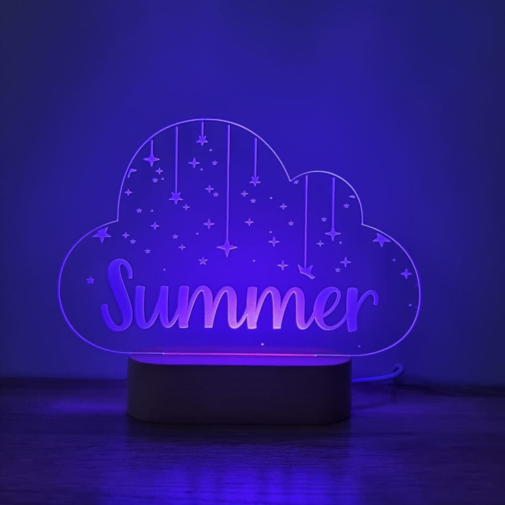 Night Light Stars On Strings Personalised Cloud Shape - Night Light