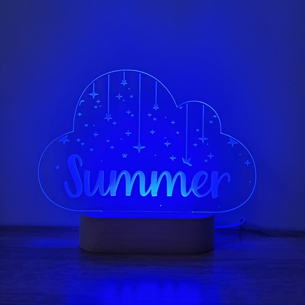Night Light Stars On Strings Personalised Cloud Shape - Night Light