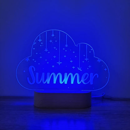 Night Light Stars On Strings Personalised Cloud Shape - Night Light