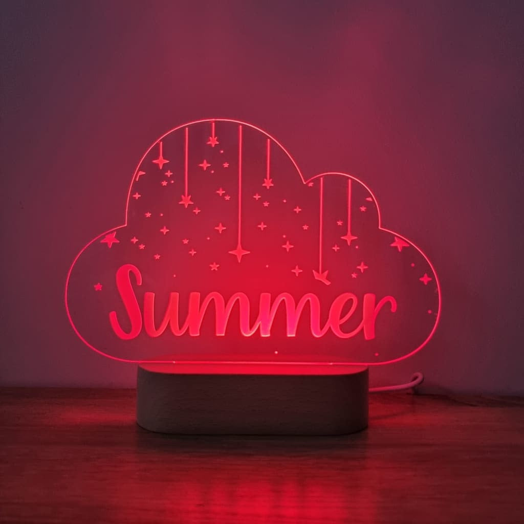 Night Light Stars On Strings Personalised Cloud Shape - Night Light