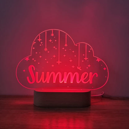 Night Light Stars On Strings Personalised Cloud Shape - Night Light