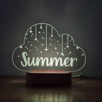 Night Light Stars On Strings Personalised Cloud Shape - Night Light