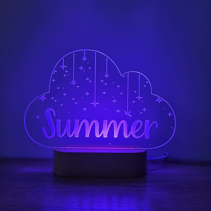 Night Light Stars On Strings Personalised Cloud Shape - Night Light