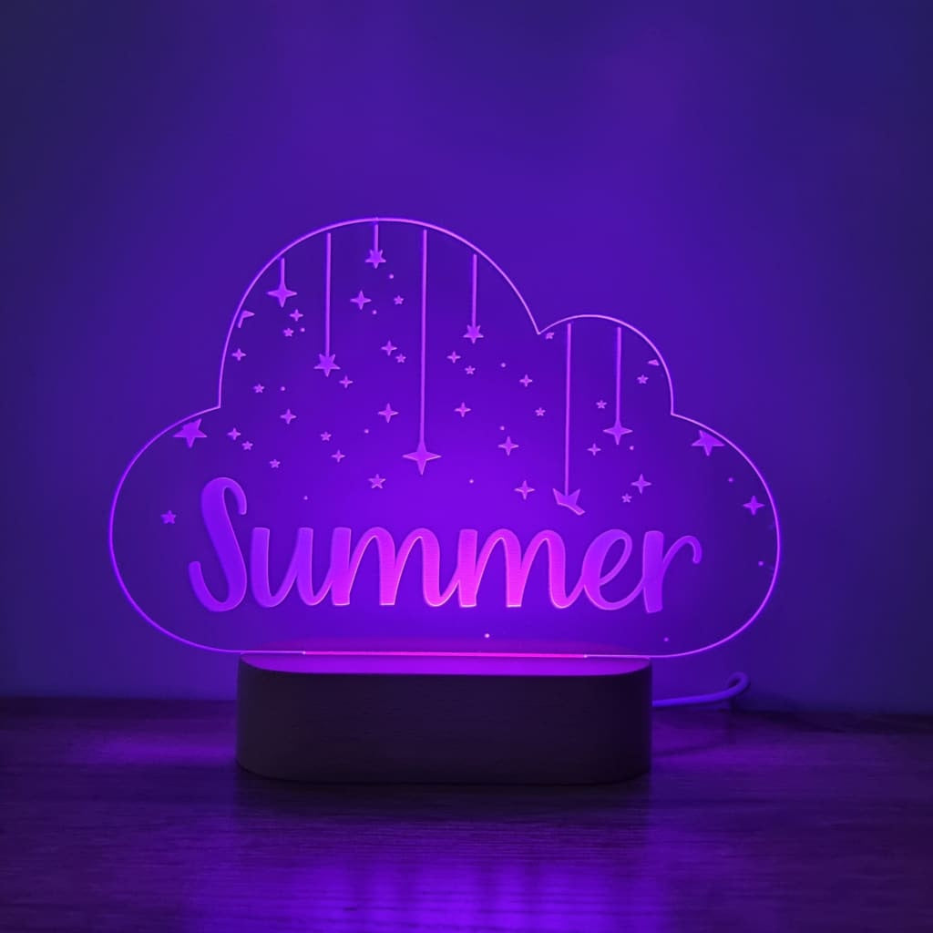 Night Light Stars On Strings Personalised Cloud Shape - Night Light