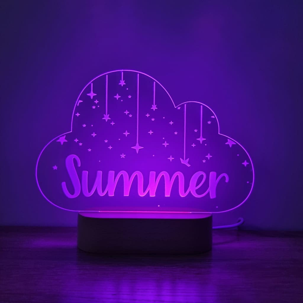 Night Light Stars On Strings Personalised Cloud Shape - Night Light