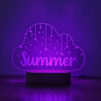 Night Light Stars On Strings Personalised Cloud Shape - Night Light