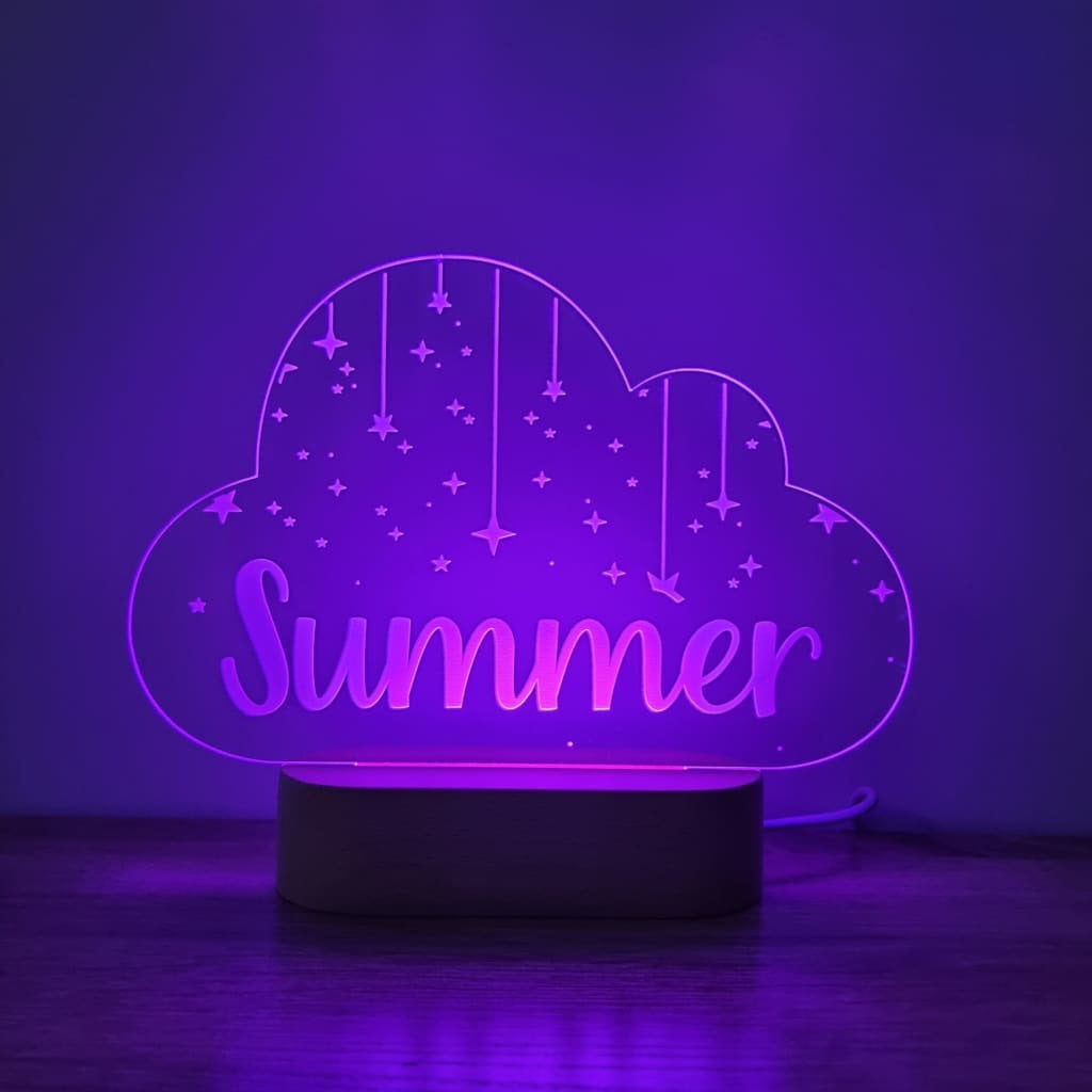 Night Light Stars On Strings Personalised Cloud Shape - Night Light