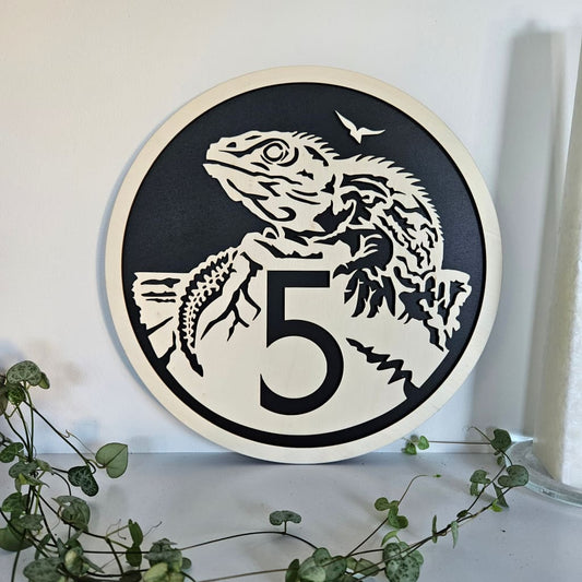 NZ Five cent Coin Wall Art - Geometric Animals