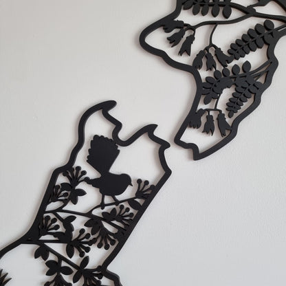 NZ Native Birds Map - Geometric Animals