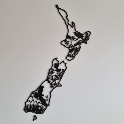 NZ Native Birds Map - Geometric Animals