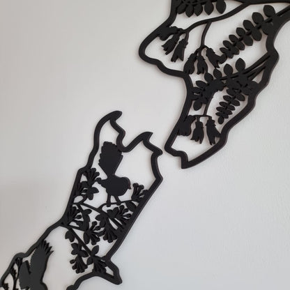 NZ Native Birds Map - Geometric Animals