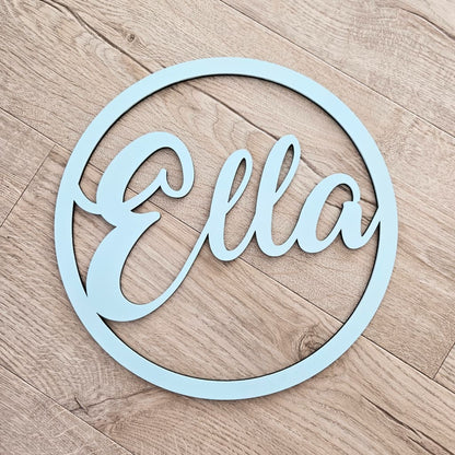 Painted Name Hoop - 30cm / Amarillo Laser Cut Plaque